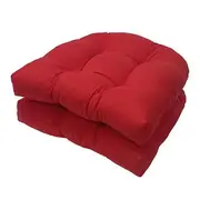 2 Pcs Outdoor Chair Cushions Waterproof U-Shaped Overstuffed Seat Cushions Thick Cotton Filling Easy to Clean Patio Cushion for Living Room red