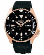 SEIKO SK037 精工5號 SPORTS 系列 4R36-07G0J(SRPD76K1) 玫瑰金/運動時尚潮流機械腕錶 / 黑色面 42.5MM特殊商品不配合店家優惠券｜樂天領券折300★全館特惠中★指定刷卡回饋10%