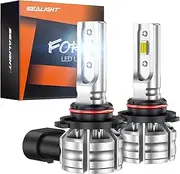 SEALIGHT H10 9140 9145 Led Fog Light Bulbs, 6500K Cool White H10 Led Fog Lights, True 1:1 Size 9040/9045/9140/9145 Fog Light Blub, 3 Mins Plug-N-Play, Pack of 2