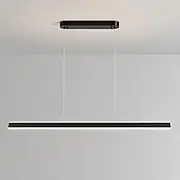 Modern Island Chandelier Linear Strip LED Pendant Light Simple Drop Ceiling Lamp, Minimalist Dining Table Hanging Lighting Fixture(Dark-6000k,100cm)