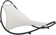 Camping Sunloungers Reclining Patio ChairsCream Steel Rocking Sun Lounger with Wheels