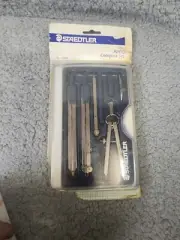 STAEDTLER ARCO COMPASS SET METAL 7 PIECE KIT IN CASE 559 09BK New