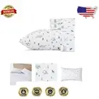 Cotton Percale King Sheet Set - 4 Piece, Lodge Inspired Print, Dark Blue