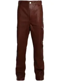 在飛比找Farfetch優惠-flared leather cargo pants