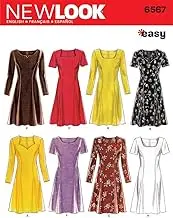 Newlook 6567 Misses' Sewing Pattern Dresses, Size 6-8-10-12-14-16