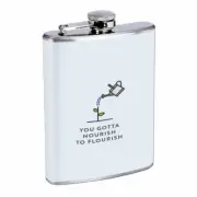 Nourish Flourish Em1 Flask 8oz Stainless Steel Hip Drinking Whiskey