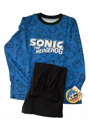 Sonic the Hedgehog Pajamas Set Shorts T Shirt Pants Boys 12 SEGA