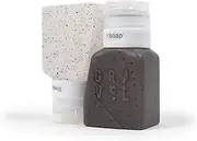 Gravel TSA Approved 2-Pack 3 Oz Travel Bottles - Leakproof, Squeezable, BPA-Free for Toiletries With Label System (Clear Speckle & Gray Speckle)