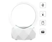 Portable Wireless Bluetooth Speakers LED Lights Speaker Bluetooth 5.0 with LED Lights Modes for Smart Phone, Computer and Other All Bluetooth Devices - White