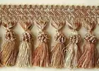 4" Tassel Fringe Trim in Light Gold, Light Brown, Putty