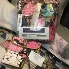 Dooney And Bourke Black hydrangeas Drawstring/ Wallet & Pouch NWTS