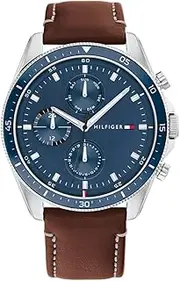 [Tommy Hilfiger] Men's Analog Quartz Watch with Leather Strap