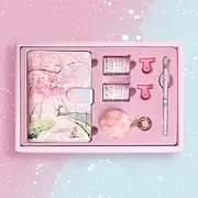Hand Account Book Gift Box Set A6 Loose-Leaf Notebook Agenda Planner Gift Set Student Notebook Stationery (Color : D)