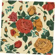 Yellow/Red Floral Peel and Stick Wallpaper Rose Wallpaper Vintage Floral