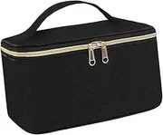 [OIIBWQ] Travel Toiletry Bag Carrying Case Double Zippers Handbag Cosmetic Bag for Accessories Brushes Set Essential Oil Cosmetic
