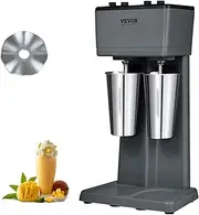 VEVOR Milkshake Maker, 220V 500W Electric Machine, Double Head Drink Mixer Blender, 3-Speed Mixer With 2 Stainless Steel Cups for Commercial and Home Use