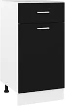 Drawer Bottom Cabinet Black 40x46x81.5 cm Engineered Wood,Drawer Storage Cabinet with Ample Storage Space for Kitchen Organization Storage Cabinets