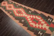 Authentic Turkish Kilim Runner Flat Weave Hand Woven Wool Area Rug 3' x 12'6''