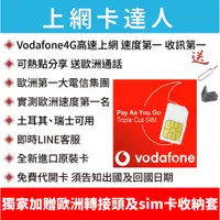 在飛比找蝦皮購物優惠-英國 Vodafone 28天 歐洲 土耳其 吃到飽 法國 