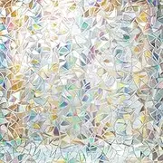 Privacy Film, Rainbow Clings, 3D Decorative Window Vinyl, Stained Glass Decals, Static Cling Window Sticker Removable Non-Adhesive UV Blocking (17.5" x 78.7")