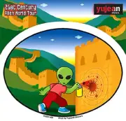 Alien On the Wall Orignal Artwork in / Out Door Die-Cut Sticker - 4.75" x 3.66"