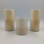 Straight Edge Flameless LED Candles Set of 3 Ivory The Gerson Company