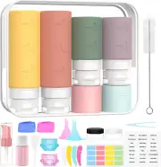 26 Pcs Travel Bottles Set for Toiletries, Squeezable Travel Bottles for Toiletri