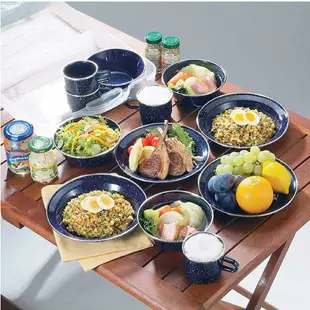 【日本鹿牌】CAPTAIN STAG 小家庭琺瑯食器組 M-1078 琺瑯杯 琺瑯餐具 碗盤組 餐具組 悠遊戶外