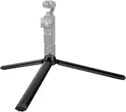 Geekria Metal Mini Tripod for Action Camera, Desktop Tabletop Stand Compact, Portable Travel, Compatible with DJI Osmo Pocket 3, Action 5 Pro Camera (Large/Black)