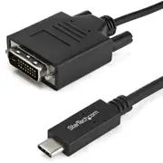 StarTech.com 6.6 ft / 2 m USB-C to DVI Cable - USB Type-C Video Adapter Cable - 1920 x 1200 - Black - First End: 1 x 25-pin DVI-