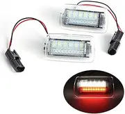 GZLMMY White+Red 12V super bright Error Free Emergency Side Door Step Courtesy Welcome Led Lights Lamp (White)