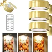 3-Pack Picture Lights for Wall, Rechargeable Battery Operated Led Painting Light with Remote Dimmable ＆ Timer, 3 Lighting Modes Magnetic Art Display Light, Wall Decorative Lighting for Picture,Frame