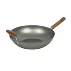 NEW DAVIS & WADDELL CARBON STEEL STIR FRY WOK 35cm Asian Flat Base Stir Fry