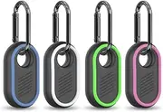 4-Pack Compatible for Samsung Galaxy SmartTag2 Case Cover, Rugged Full Protective Anti-slip Soft Silicone Case for Galaxy Smart Tag 2 with Key Ring, for Keys, Luggage, Pets (White/Blue/Green/Rose Red)