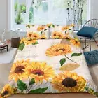 Sunflowers Quilt Duvet Doona Cover Set Single Double Queen Super King Size Bed