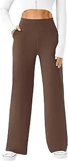 [Generic] Women's Clothing Women's Wide Leg Work Pants High Elastic Waist Dress Palazzo Pants Trousers with Zipper Pockets