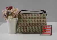 在飛比找Yahoo!奇摩拍賣優惠-優買二手精品名牌店 FENDI 緹花 老花 字紋 原花 FF