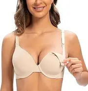 [MELENECA] Women's Full Coverage Underwire Support Plus Size Breastfeeding Nursing Bra