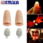 2pcs LED Magic Light Up Silicone Thumb Props Fingers Trick Lights Prank Novel AU