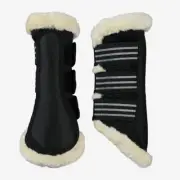 Horze Lincoln Brushing Boots with Fur - Black