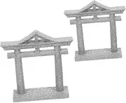 CIYODO Aquarium Decorations Fish Tank Decorations Japanese Torii Gate Garden Micro Landscape Zen Style Craft Simulation Ornament