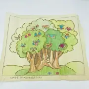 Hand Painted Needlepoint Pattern Canvas Owl Eyes in Tree Whimsy Peek A Boo