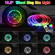 Pack 4 of RGB 15.5" Wheel Ring Lights Light LED Lights Rim For Truck Car APP