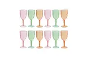 12PK Lemon & Lime Moroccan Deco Plastic Wine Goblet 400ml Assorted Colours