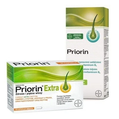 PRIORIN EXTRA 30 Capsules + Shampoo 200ml GREASY HAIR GROWTH LOSS TREATMENT