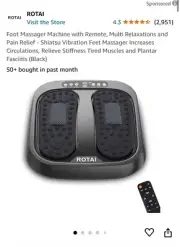 Cloud Massage Rotai Shiatsu Foot Massager Machine - Black