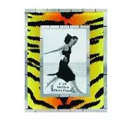 Glass Photo Frame Tiger Print Design Picture Frame - 4" x 6" Print - (Tiger)