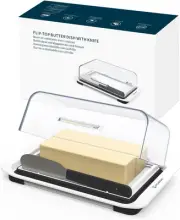 KITCHENDAO Airtight Flip-Top Butter Dish with Lid and Knife Spreader for Coun...