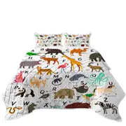Kids Alphabet Animals Names Coverlet