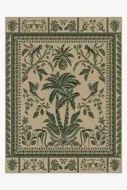 275' x 365' | Machine Washable Runner Rug | Kid & Pet Friendly | Indoor Rug | Iris Apfel Simian Forest Green Rug | Ruggable